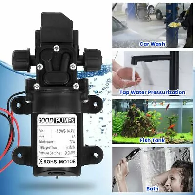 12Volt 130PSI High Pressure Diaphragm Water Pump Self Priming W/Hose For RV Boat • $15.99