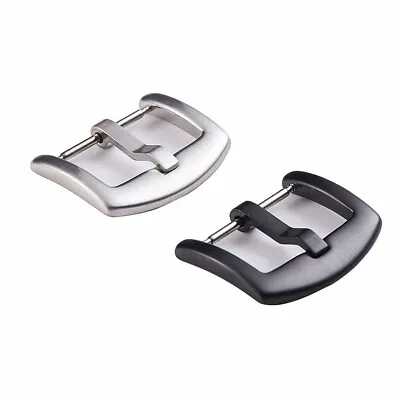 316L Stainless Steel Top Quality Watch Buckle 18mm 20mm 22mm Black Silver • £3.99