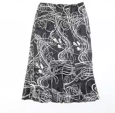 Saloos Womens Blue Geometric Polyester A-Line Skirt Size 14 • £9.50
