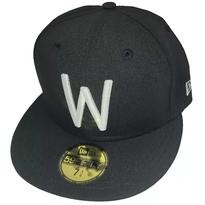 Washington State Cougars New Era 5950 Fitted Baseball Hat - Black - White W • $986.76