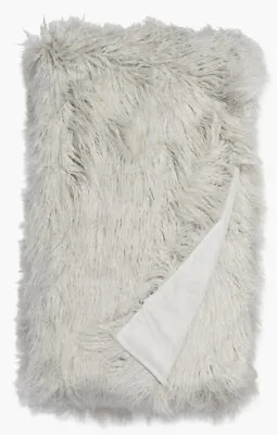 50 X60  GREY Mongolian Faux Fur Throw Blanket - NORDSTROM Exclusive - NWT • $29.99