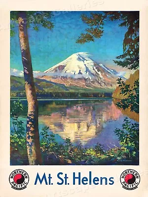 1920s Mt. St. Helens North Coast Limited Vintage Style Travel Poster - 18x24 • $13.95