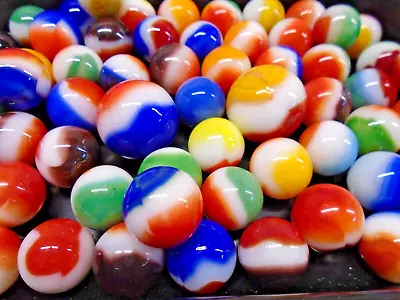 VINTAGE (60) VITRO AGATE MARBLES  ALL REDS  .59 To .87in. (2) SHOOTERS! NICE! • $20.99