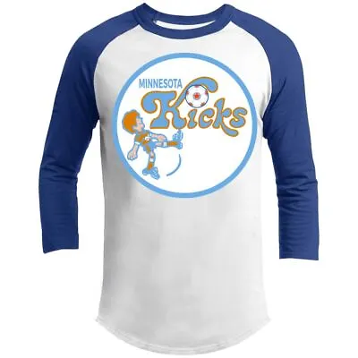 Minnesota Kicks Shirt Raglan 3/4 Sleeve Franchise NASL Soccer Team Logo • $34.95