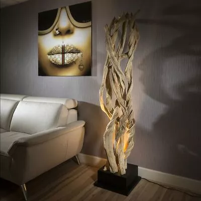 Unique Modern Designer Driftwood Halogen Floor Lamp/Light Black Base • £799.25