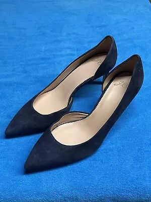 J.Crew Lucie Suede D'Orsay Pumps Heels Shoes Sz 8 Black J8205 $218 • $44.99