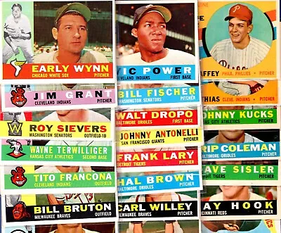 $14.99 • Buy 1960 Topps Baseball HIGH GRADE Singles #1-572  - ** You Pick From List **