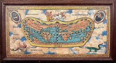 Large Antique Vopel Map Of 16th Century World Caspar Vopel Magellan & Columbus • £1600