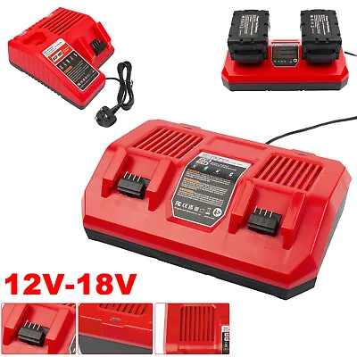 Fast Charger For Milwaukee For M18 M12-18FC 18V 12V Li-ion Battery 48-11-1850 UK • £15.99