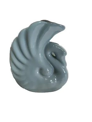 VINTAGE Alamo Pottery 725 Aqua Turquoise Swan Vase Planter 1950's  • $17