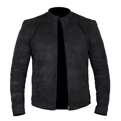 Mission Impossible 6 Fallout Ethan Hunt Black Suede Leather Casual Biker Jacket • $135.99