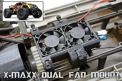 Dual 40mm Motor Cooling Fan Mount For Traxxas X-Maxx 6s & 8s 40x40 Twin Fan • $29.95