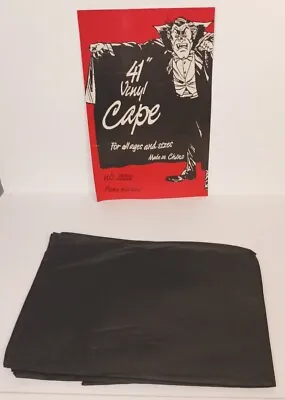 Vampire Costume Cape  41 Inch Vinyl Cape Black Color All Ages Halloween • $12.70