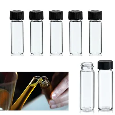100 Mini Clear Glass Vial Bottles Cap Lab Vials Bottle 1 3/4 Tall 1/8 Oz Tubes • $38.93