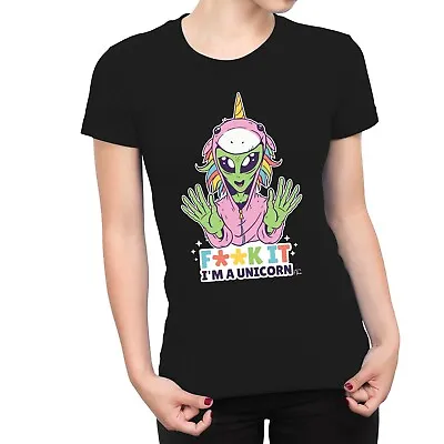 1Tee Womens Alien Unicorn  T-Shirt • £7.99