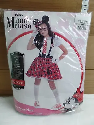 New Disney Minnie Mouse Student Nerd 6pc Costume~child Med(8-10) • $24.99