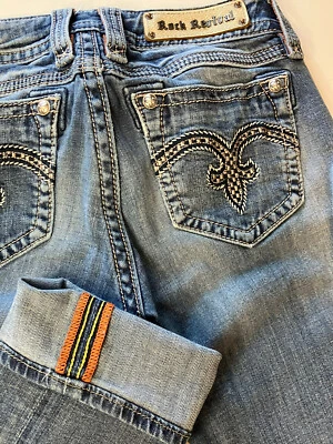$42.99 • Buy Rock Revival Women's Size 30 Alanis Straight Leg Jeans Non- Selvedge  Denim