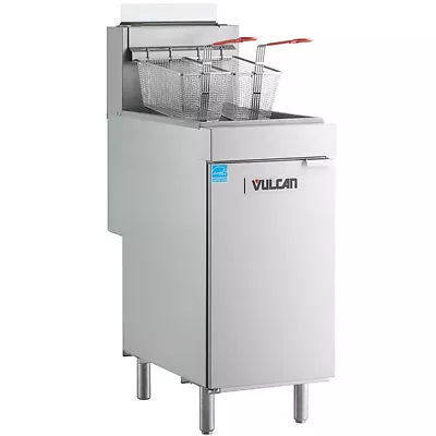 Vulcan 1VEG50M Full Pot Floor Model Gas Fryer W/ 50-lb Capacity Twin Baskets... • $1864.59