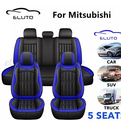$80.99 • Buy For Mitsubishi 5 Seats Car Seat Covers Full Set Front Rear Back Padded Headrest 