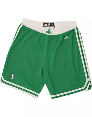 ADIDAS Mens NBA Sport Shorts XL Green Polyester AO07 • £16.26