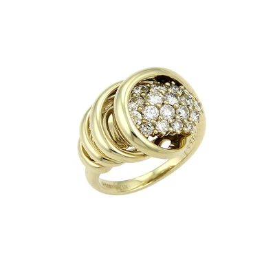 $2650 • Buy Jose Hess 1.00ct Diamond 14k Yellow Gold Spiral Loop Ring