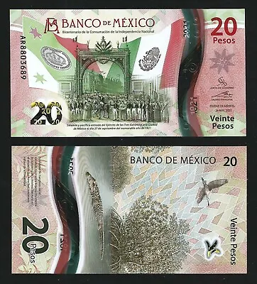 Mexico 20 Pesos 2021 UNC Polymer Commemorative P-New Design • $2.50