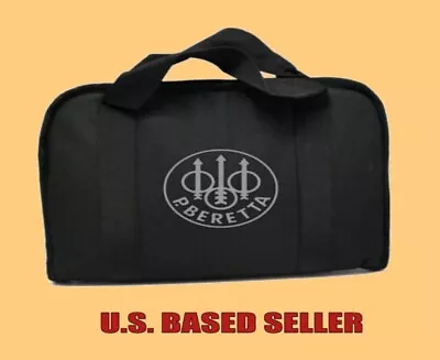 Beretta Silver Gun Pistol Handgun Firearm Range Bag Soft Case Pouch 12x9 • $26.99