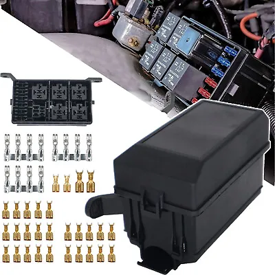 Universal Fuse Relay Box 6 Road 12 Slot Car Trunk Marine ATC ATO Block Holder US • $13.79