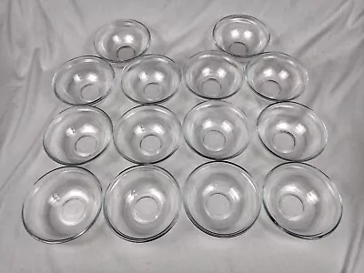 14 PC Set KIG Indonesia Vintage Clear Glass 5 Inch Dip Prep Dessert  Small Bowls • $14.94