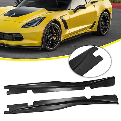For Corvette C7 Stingray Z06 Z07 Style 2014-2019 Side Skirts Rocker Panel Black • $56.99