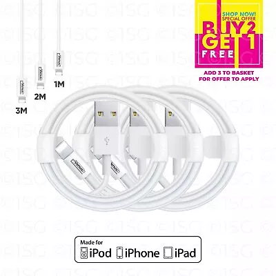 Fast Charger Sync USB Cable For Apple IPhone 5 6 7 8 X XS XR 11 12 13 Pro IPad • £2.55