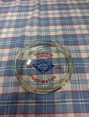 Vintage Masonic Glass Ashtray 1776-1976 Tri State Fort Wayne Indiana • $20
