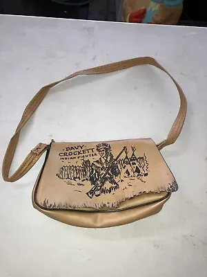 Rare Vintage Davy Crockett Indian Fighter Messenger Dispatch Bag ￼Vinyl 1950s • $39