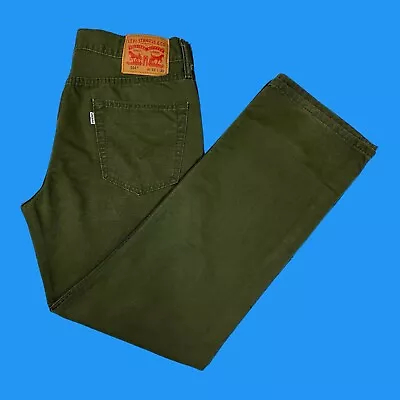 Levis 514 Mens Size 33x30 Straight Leg  Cotton Green Canvas 5 Pocket Pants • $23.98