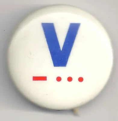 WWII Morse Code Pin  V  For VICTORY ERROR Pinback • $14.99