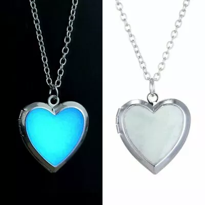 925 Sterling Silver Glow In The Dark I Love You Mom Heart Locket Women Necklace • $13.74