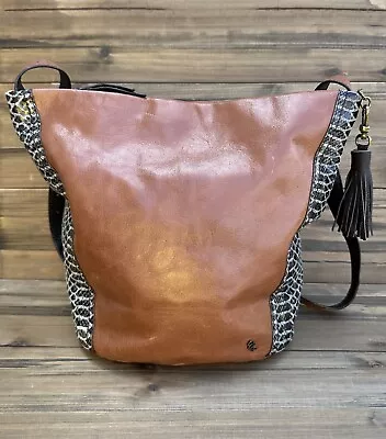 Elliott Lucca Bucket Glazed Leather Handbag • $14.99