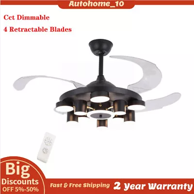 42  LED Modern Chandelier Dimmable Invisible Ceiling Fan Light Remote Control  • $159