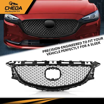 Fit For 2014-2016 Mazda 6 Front Bumper Hood Grille Mesh Honeycomb Cover Black • $101.29