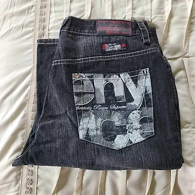 Men's Y2k Hip-Hop Vintage Enyce Jeans- Black- Size:36 • $50