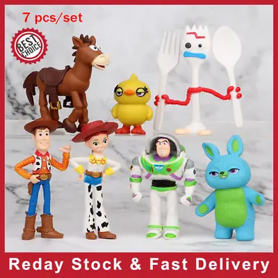 £7.99 • Buy Figure Toy Story 4 Woody Lightyear Forky Buzz Bunny Figure Cake Topper Gift 7PCS