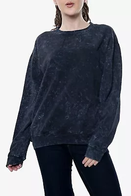 Women Acid Wash Oversized Sweatshirt Ladies Sweater With Long Sleeves • £14.90