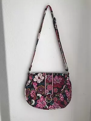 Vera Bradley Saddle Up Lindsay Mod Floral Crossbody Purse Bag Piping Front Accen • $29.99