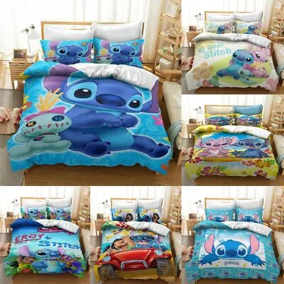 £20.75 • Buy Lilo & Stitch Bedding Sets Kids 3D Stitch Duvet Cover Pillowcase Bed Set Home UK