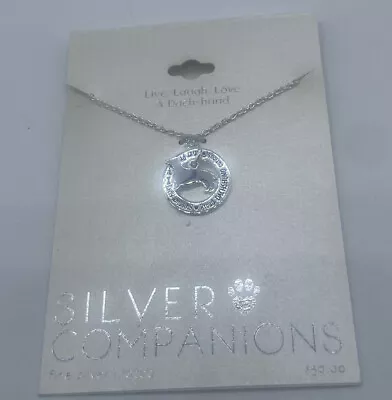 NEW Silver Companions Live Laugh Love Dachshund Silver Plate Necklace 16” • $9.77