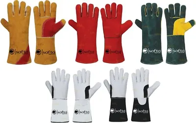 £5.99 • Buy Welding Gloves Heat Resistant 14'' 16'' BBQ/Oven/MIG/TIG Welder Welder Gauntlets