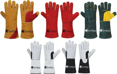 Welding Gloves Heat Resistant 14'' 16'' BBQ/Oven/MIG/TIG Welder Welder Gauntlets • £6.99
