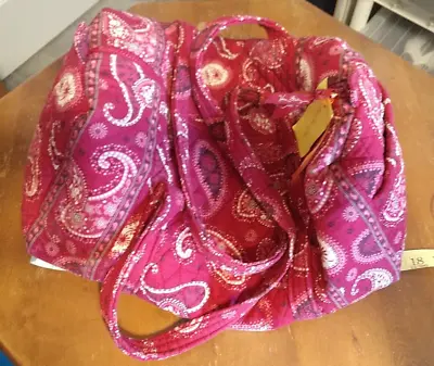 Vera Bradley Mesa Red [Paisley ]Large Tote Weekender Diaper Travel Bag EUC17x8x8 • $35
