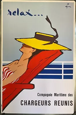 Vintage Original French Travel Poster 'Relax' By Rene Gruau • $247.50