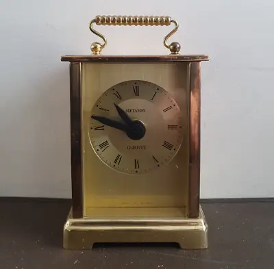 £18.99 • Buy Metamec Quartz Carriage Clock, Contemporary Model, Brushed Brass, Glass Front GC